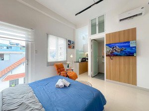 căn hộ dịch vụ - ban công, full nội thất, gần cầu nguyễn văn cừ, q8