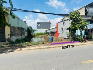 bán đất mặt tiền đường gò hưu, ngay chợ mỹ hạnh giá ngộp, đất thổ cư 5x47m