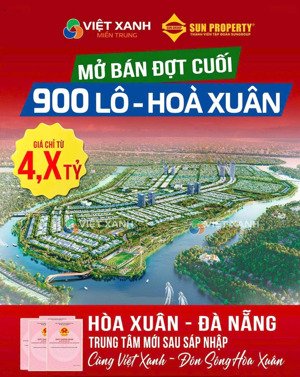 900 lô đất nền hòa xuân vị trí trung tâm, tăng trưởng bền vững, quỹ đất hiếm hoi từ sun group