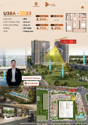 siêu phẩm 2pn view hồ công viên gia lâm & biển hồ ocean đẹp nhất masteri lakeside, giá chỉ 4,6 tỷ