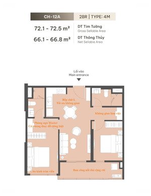 bán căn hộ 2pn diện tích 66.9m2 - ký mới cđt masteri homes