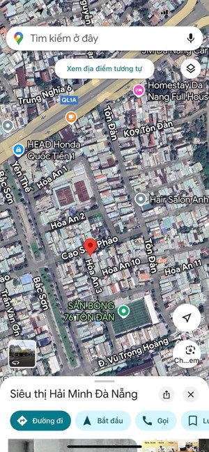 đất 2mt cao sơn pháo và hòa an 3, dt 103,5m2 giá 7,68 tỷ. lh: 