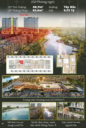 bán căn hộ 2 phòng ngủ view nhạc nước đối diện tttm tại lumiere midtown the global city quận 2