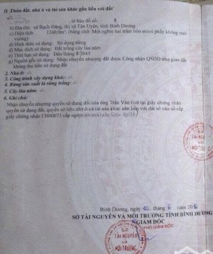 bán đất 1.240m2, 200m thổ cư, tiện ích đầy đủ, có thể xây nhà làm vườn