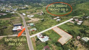 2650m2 đất nghỉ dưỡng bảo lộc - dt: 2650m2 có 26m mặt tiền đường, có sẵn 400m2 đất ở, 50m mặt suối