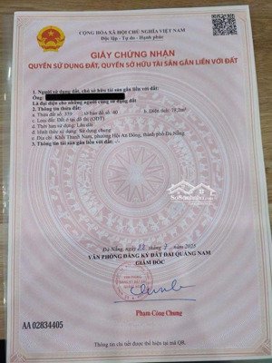 bán đất 80m2 tại trần quang khải, cẩm châu, hội an, 2,8 tỷ vnd