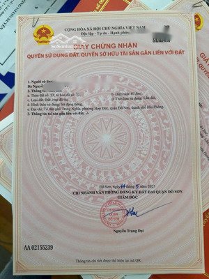lô góc mặt đường trung nghĩa, đồ sơn chỉ 1 tỷ 4xx - diện tích 65.6m2 . ( mặt tiền 4.3m x 15.5