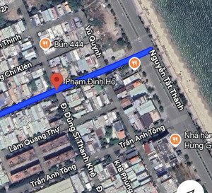 lô góc 2 mặt tiền phạm đình hổ và dũng sĩ thanh khê. cách biển 50m, diện tích 280m2 ngang 14m2