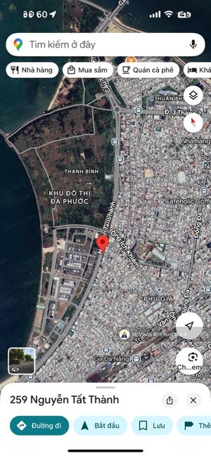 bán 250m2 đất 2 mặt tiền trước sau đường nguyễn tất thành, gần ông ích khiêm