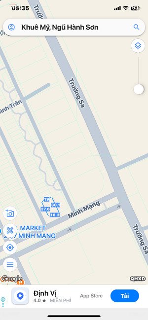 bán đất góc 2 mặt tiền minh mạng & đường 10m5 ngũ hành sơn đà nẵng