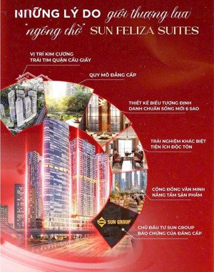 bán căn hộ chung cư 120m2 tại sun feliza suites, 143 triệu/m2, cầu giấy giá cực sốc
