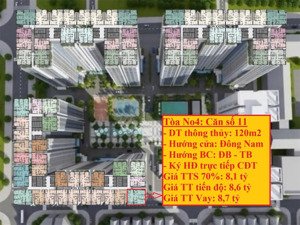 em có căn số 11 diện tích 120m thiết kế 3 ngủ tại hanoi melody residences. lh 