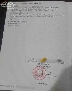 Bán đất mặt phố Lê Tần, Đồng Tâm, Vĩnh Yên. DT 90m2