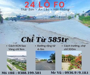chỉ từ 585 triệu - sở hữu ngay lô đất tại thủ phủ công nghiệp. chào bán 24 lô tại thái sơn, an lão
