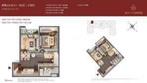 căn 1,5phòng ngủ tòa rose (hoàng huy commerce gd2). ck 7%. quà tặng 2 chỉ vàng