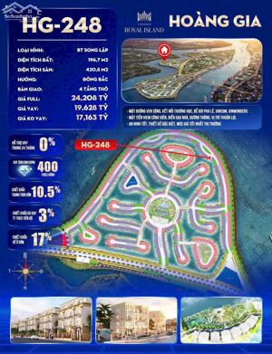 HG-248 BT song lập Hoàng Gia view công viên + view hồ nước mặn cát trắng Vũ Yên ! 