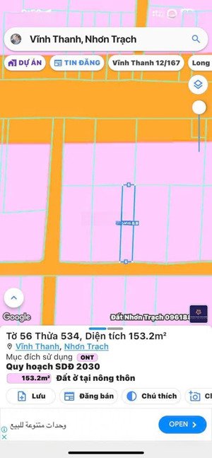 bán đất vĩnh thanh, nhơn trạch, đn. full thổ cư, vị trí đẹp, lý tưởng đầu tư sinh lời nhanh chóng