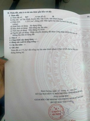 chính chủ cần bán lô đất vị trí đẹp tiềm năng ngay tân định, bắc tân uyên, bình dương