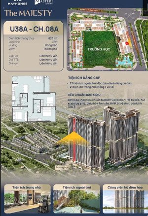 bán cc masteri lakeside, 74 triệu/m2, 82.1m2, 3pn, 2wc tại thị trấn trâu quỳ, gia lâm, hà nội