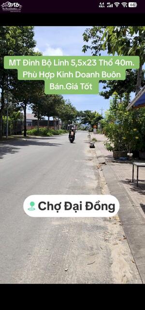 Đất Mặt Tiền Đinh Bộ Lĩnh 5,5x23 Thổ 40m. Kinh Doanh Buôn Bán. 2Ty