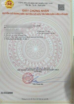 Bán đất 362 Minh Tân - Kiến Thụy - Hải Phòng