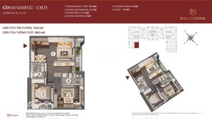 duy nhất căn góc 2pn 2wc view cầu rào 2 siêu vip toà rose hoàng huy commerce