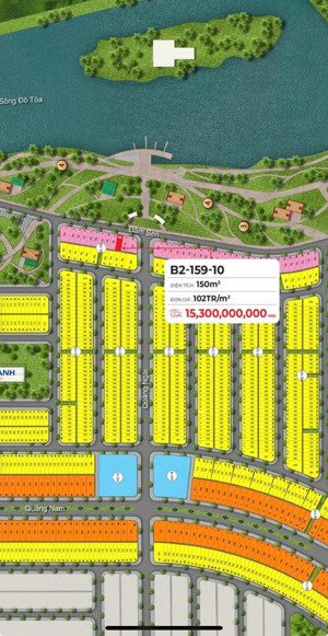 siêu hiếm rất đẹp, lô đất trực diện sông cổ cò, kđt nam hoà xuân ( đầm sen ) 150m2 giá gốc cđt