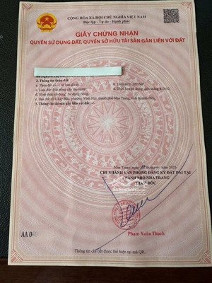 chính chủ nhờ bán lô đất vip mặt tiền đường phú xương, vĩnh hải. 228m2, ngang 10m, giá chỉ 31.6 tr