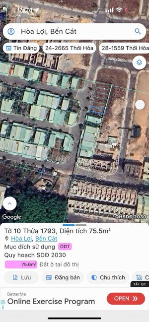 đất đường d4, khu richhome 2, hoà lợi, dt: 5x15, thổ cư: 100%, lh: mr. toàn