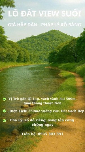 lô đất view suối, giá hấp dẫn - pháp lý rõ ràng