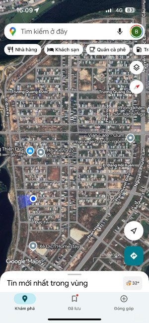 bán đất nam hoà xuân - khu đã có dân cư. tây bắc lô sạch