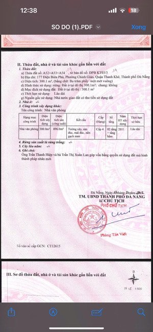 bán nhà mặt tiền đường điện biên phủ, đà nẵng, đang cho bidv thuê 100tr/ tháng