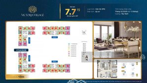 victoria village căn hộ 3pn view sông hướng tây nam, ban công dài, 88m², giá 7,7 tỷ (đã vat)