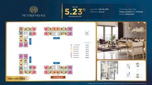căn hộ victoria village 2pn 67.1m2, 61.5m2 lọt lòng view sông thanh toán ít, nhận nhà 12/2025
