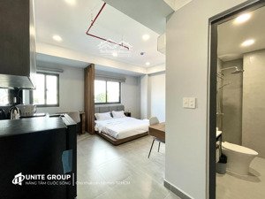 cho thuê căn studio phòng mới keng - ban công - có nội thất - gần cv lê thị riêng - đh kinh tế(ueh)