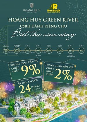 sở hữu ngay 5 căn biệt thự siêu vip 2 mặt tiền view sông hòn ngọc thơ mộng tại hoàng huy greenriver