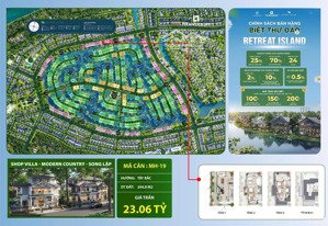 bán shop villa biệt thự đảo eco retreat island, giá siêu hot chỉ hơn 23 tỷ, ngang căn song lập