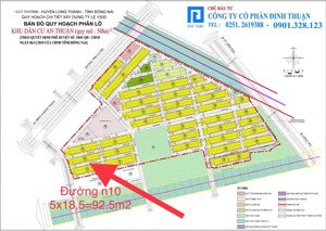 đất nền mặt tiền quốc lộ 51, kdc an thuận, long thành sổ đỏ đầy đủ