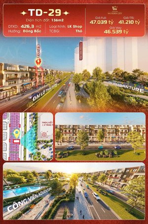 bán nhà biệt thự tại vinhomes wonder city, 41 tỷ, 136 m2 - chính chủ giá ưu đãi