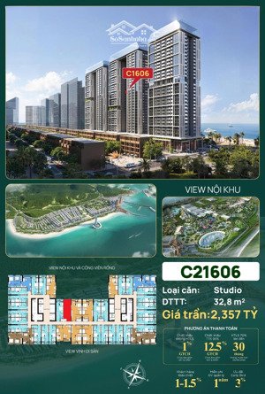 bán cc sun centro town, 2 tỷ, 34m2, 1pn, 1wc, bãi cháy, hạ long, quảng ninh