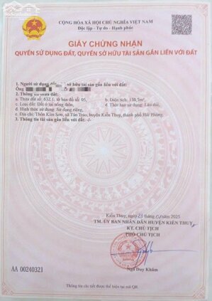 Bán đất Tân Trào - Kiến Thụy - Hải Phòng