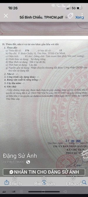 bao giá khu vực lô đất 85.6m2 full thổ cư ngay tỉnh lộ 43 bình chiểu, giá nhỉnh 3 tỷ, sổ sẵn