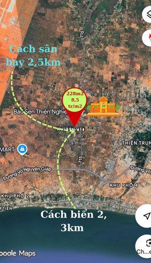 bán 228m2 thổ cư nằm ngay kdc sân bay thiện nghiệp. giá chỉ 8,5tr/m2