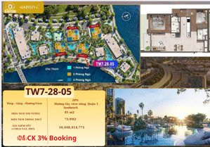 độc quyền 2pn 81m2 tower trực diện sông, view thủ thiêm, quận 1, landmark. đầy đủ chinh sách cdt