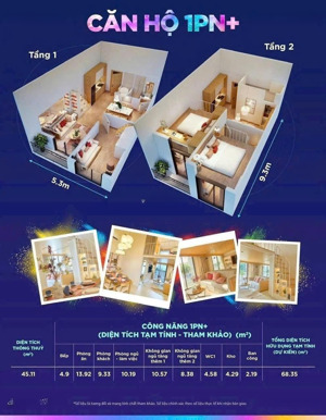 căn hộ góc duplex 1br + sun urban city, view triệu đô pháo hoa