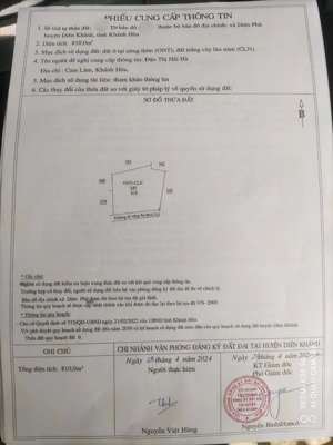 bán 810m2, sẵn 400m2 thổ cư tại diên phú, diên khánh