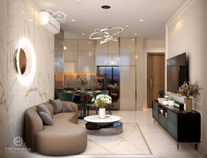 bán gấp căn hộ the emerald 68 1pn view sông, tầng trung, cc đã xây đến tầng 20