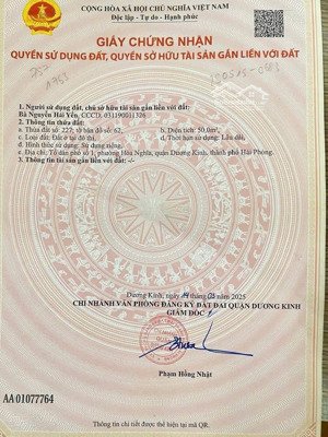 tổ 1 hoà nghĩa, dương kinh sát vinhomes chỉ 1.3xty