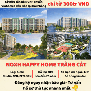 BÁN CĂN SYUDIO TẦNG 1 DUY NHẤT DỰ ÁN HAPPY TRÀNG CÁT KINH DOANH ĐỈNH