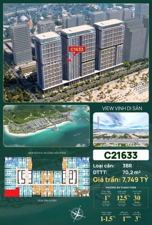 bán căn 3pn đẹp nhất bãi cháy, tại sun centro town, giá 6,5 tỷ, diện tích 70m2, hàng hot uy tín